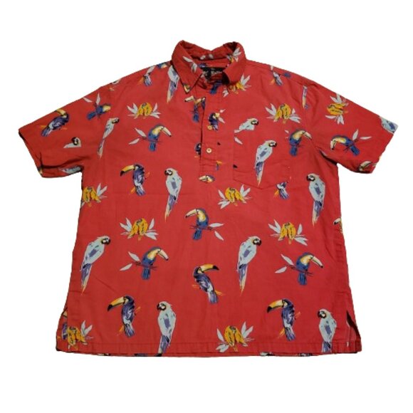 Chubbies The Nutter Polo Shirt Men's Medium M Red Salmon Hawaiian Summer Beach - Picture 1 of 10